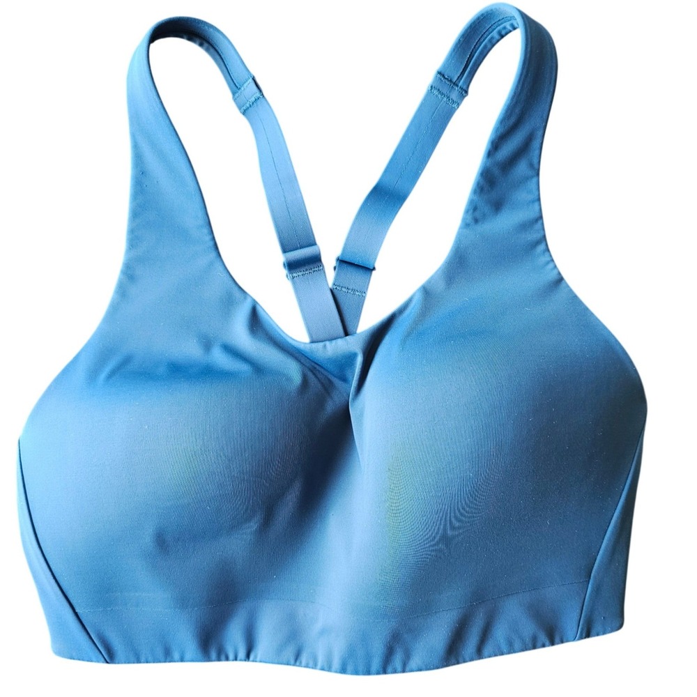 Athleta Advance Bra High Impact Sports Bra Blue 32D Adjustable Racerback